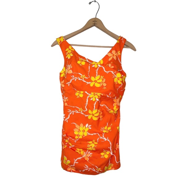 Vintage 1960’s Orange and Yellow 1 Piece Bathing Suit - Picture 1 of 13